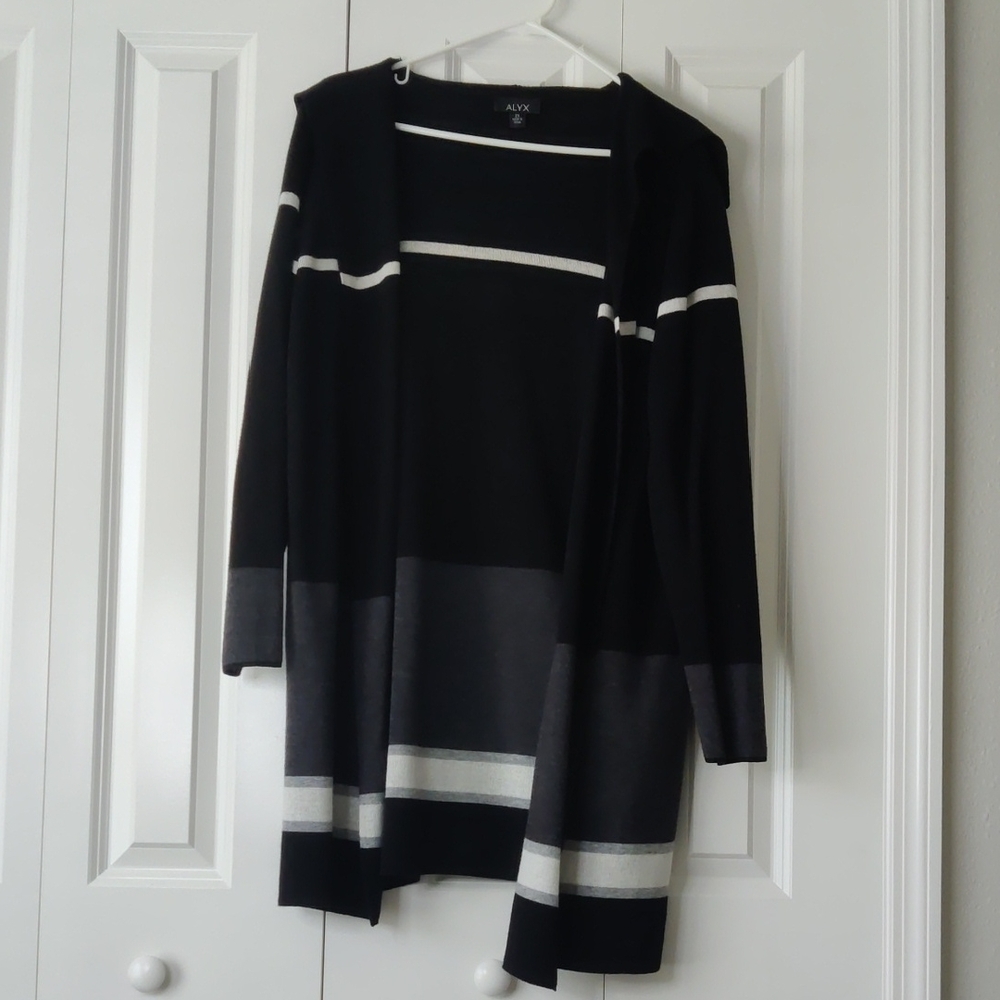 Alyx Women's Black and Gray Striped Cardigan